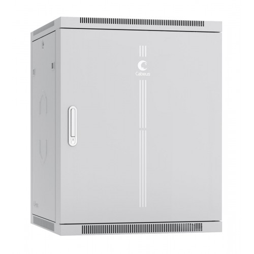 Шкаф 19" 15U 600x600 Cabeus телекоммуникационный настенный, металлическая дверь, серый, разборный SH-05F-15U60/60m