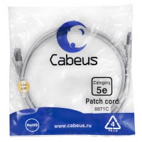 Cabeus PC-FTP-RJ45-Cat.5e-1.5m-LSZH Патч-корд F/UTP, категория 5е, 2xRJ45/8p8c, экранированный,серый