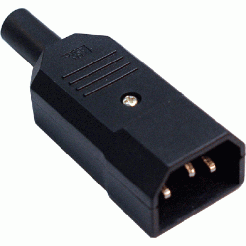 Вилка IEC60320 C14, 10A, 250V, разборная, черная 60320 C14