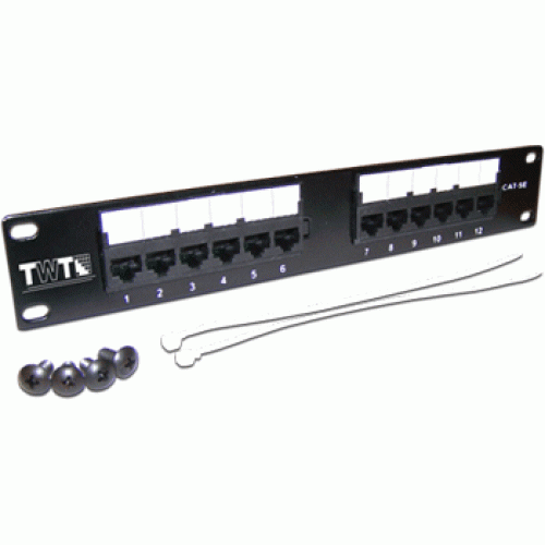Патч-панель TWT 10", 12 портов, UTP, кат.5E, 1U TWT-PP12UTP-10