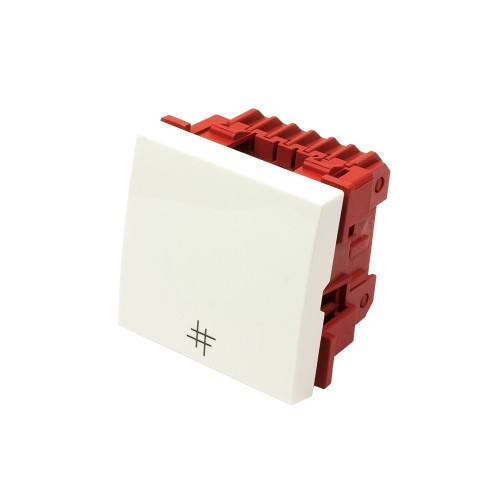 Переключатель перекрестный, значок "решетка", Mosaic 45х45, белый LAN-EC45x45-S14-WH