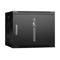 Шкаф 19" 9U 600x600 Cabeus телекоммуникационный настенный, металлическая дверь, черный, разборный